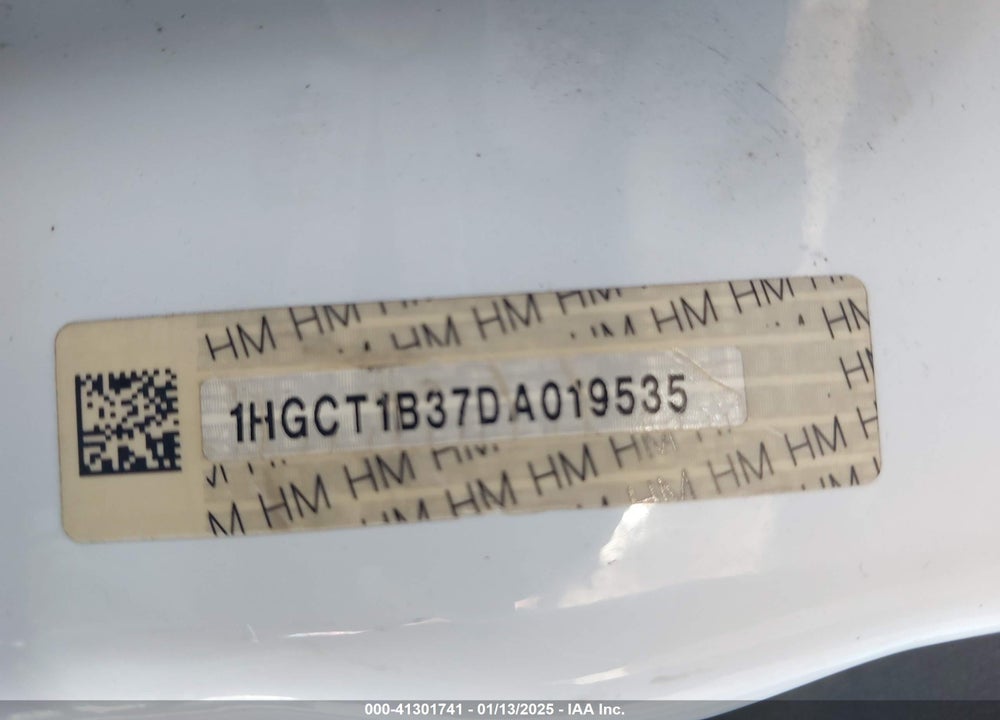 2013 HONDA ACCORD VIN: 1HGCT1B37DA019535