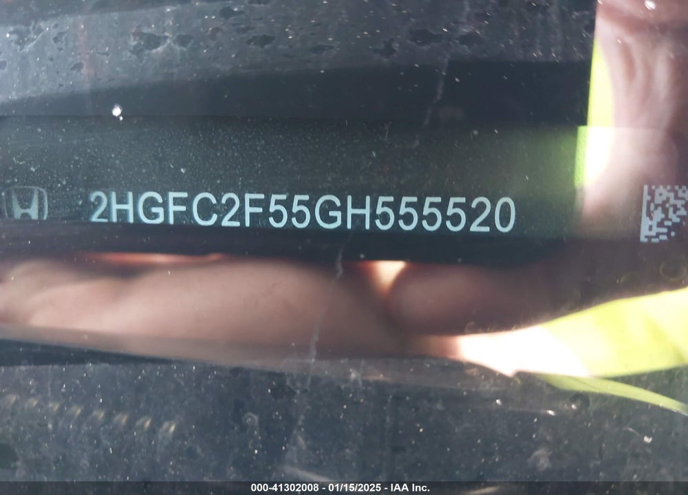 2016 HONDA CIVIC VIN: 2HGFC2F55GH555520