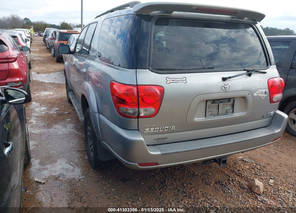 2007 TOYOTA SEQUOIA LIMITED V8 VIN: 5TDZT38A87S298429