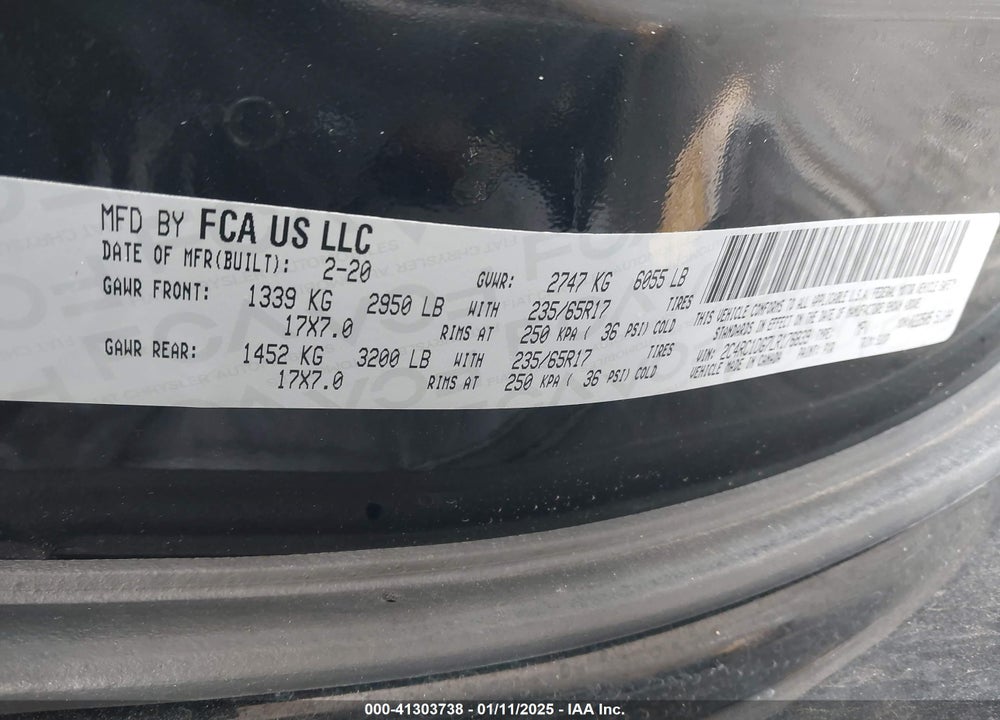 2020 CHRYSLER VOYAGER VIN: 2C4RC1DG7LR176839