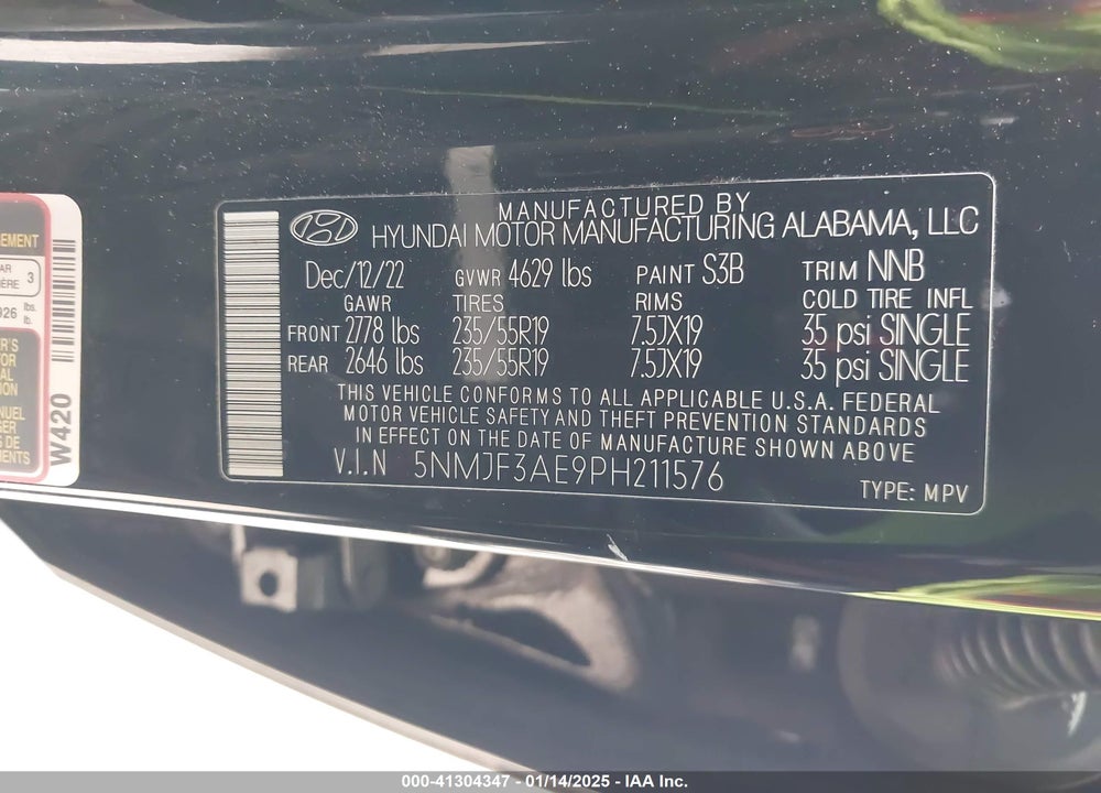 2023 HYUNDAI TUCSON SEL VIN: 5NMJF3AE9PH211576