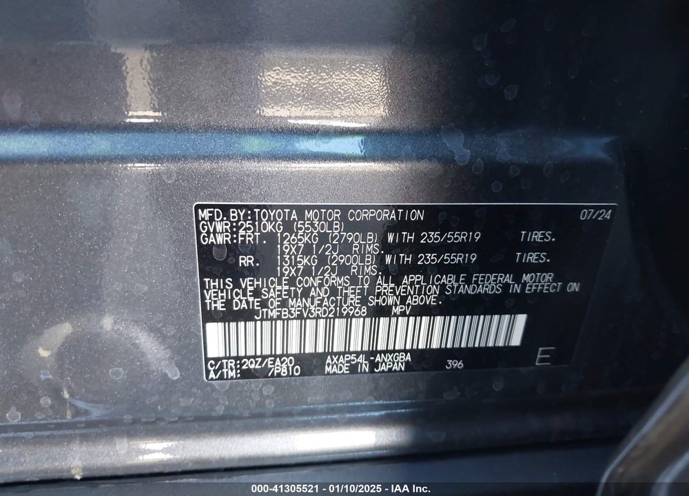 2024 TOYOTA RAV4 PRIME XSE VIN: JTMFB3FV3RD219968