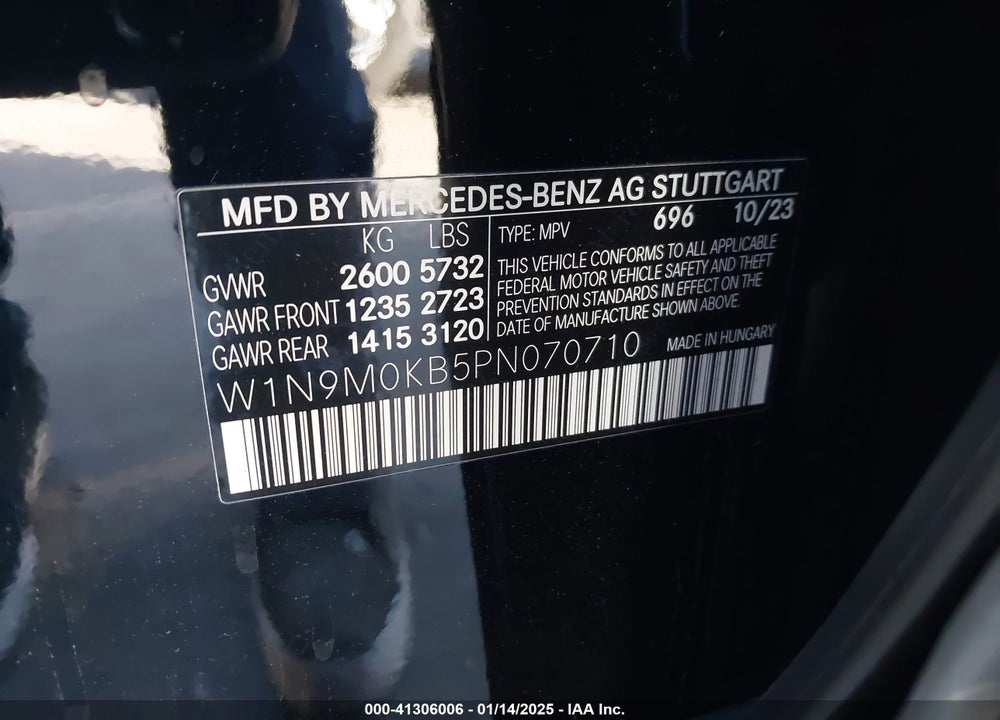 2023 MERCEDES-BENZ EQB 300 SUV 4MATIC VIN: W1N9M0KB5PN070710