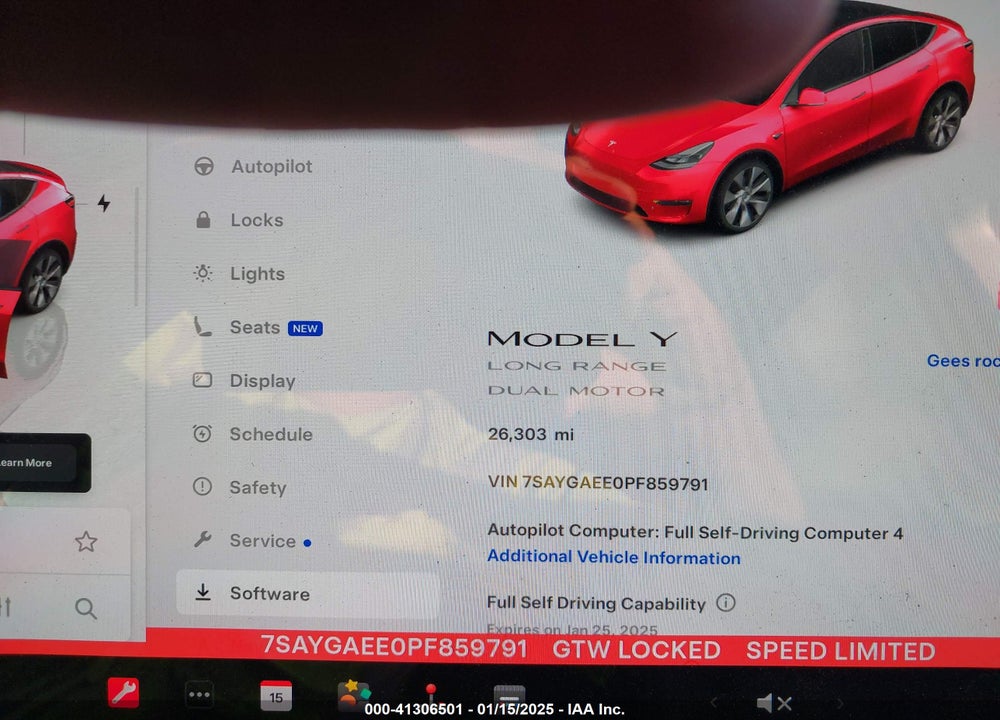 2023 TESLA MODEL Y AWD/LONG RANGE DUAL MOTOR ALL-WHEEL DRIVE VIN: 7SAYGAEE0PF859791