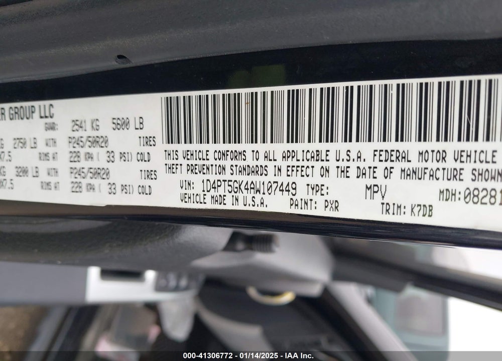 2010 NITRO DODGE  SXT VIN: 1D4PT5GK4AW107449