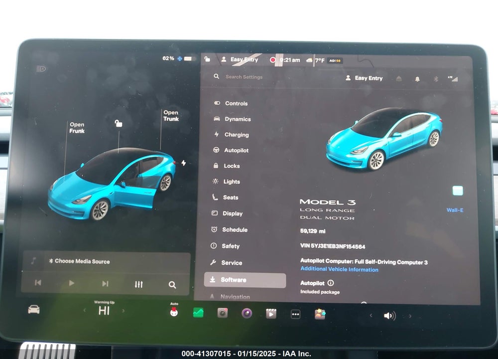 2022 TESLA MODEL 3 VIN: 5YJ3E1EB3NF154564