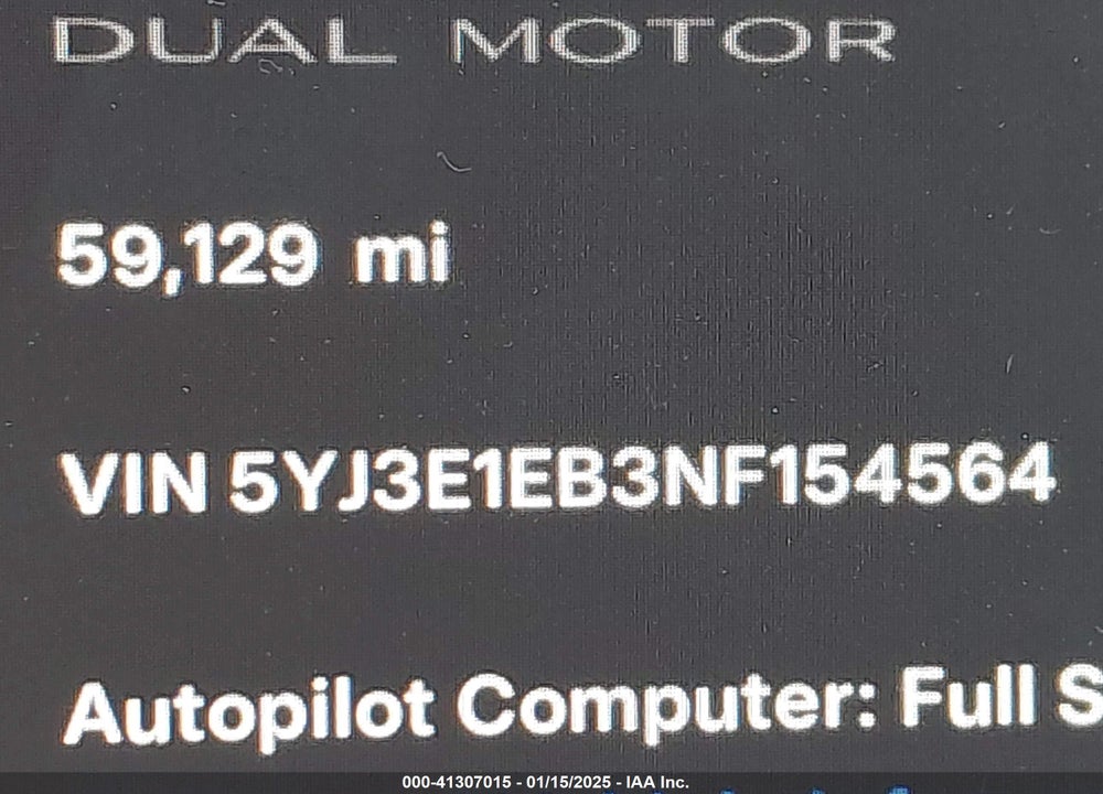 2022 TESLA MODEL 3 VIN: 5YJ3E1EB3NF154564