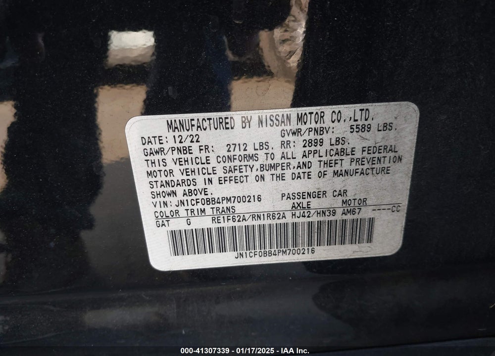 2023 NISSAN ARIYA ENGAGE VIN: JN1CF0BB4PM700216
