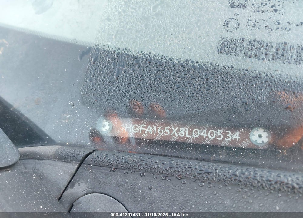 2008 HONDA CIVIC VIN: 1HGFA165X8L040534