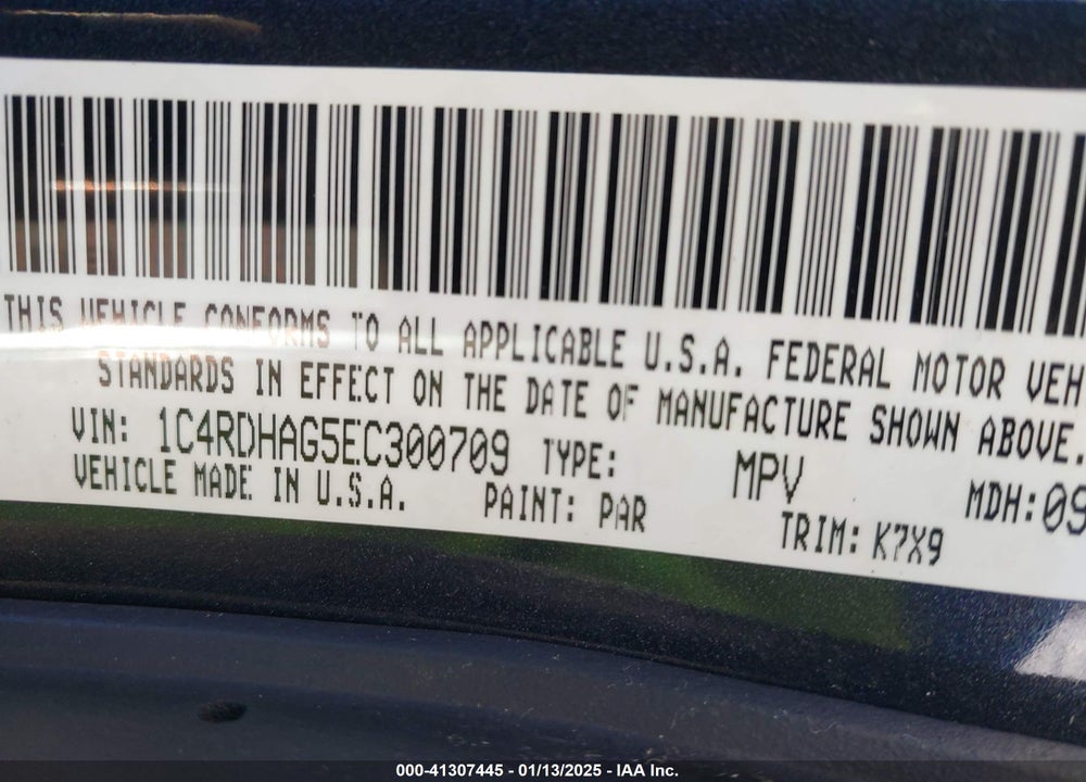 2014 DODGE DURANGO SXT VIN: 1C4RDHAG5EC300709