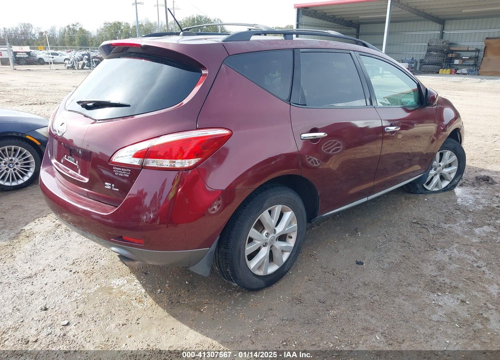 2011 NISSAN MURANO SL VIN: JN8AZ1MUXBW070316