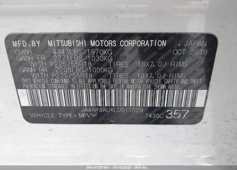 2020 MITSUBISHI OUTLANDER SPORT VIN: JA4AP3AUXLU011629