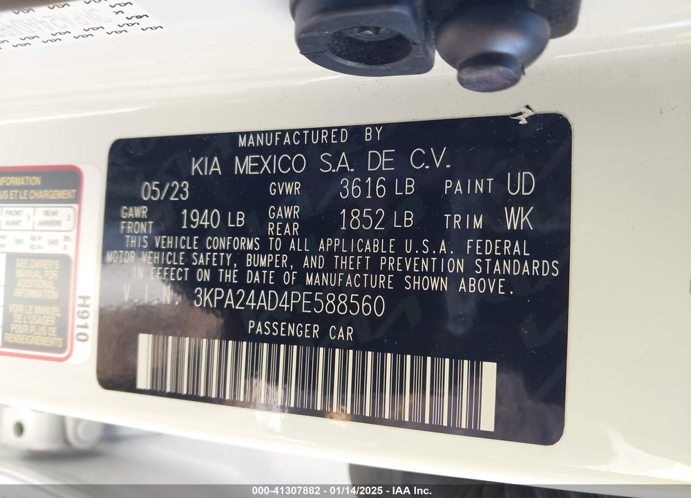 2023 KIA RIO VIN: 3KPA24AD4PE588560