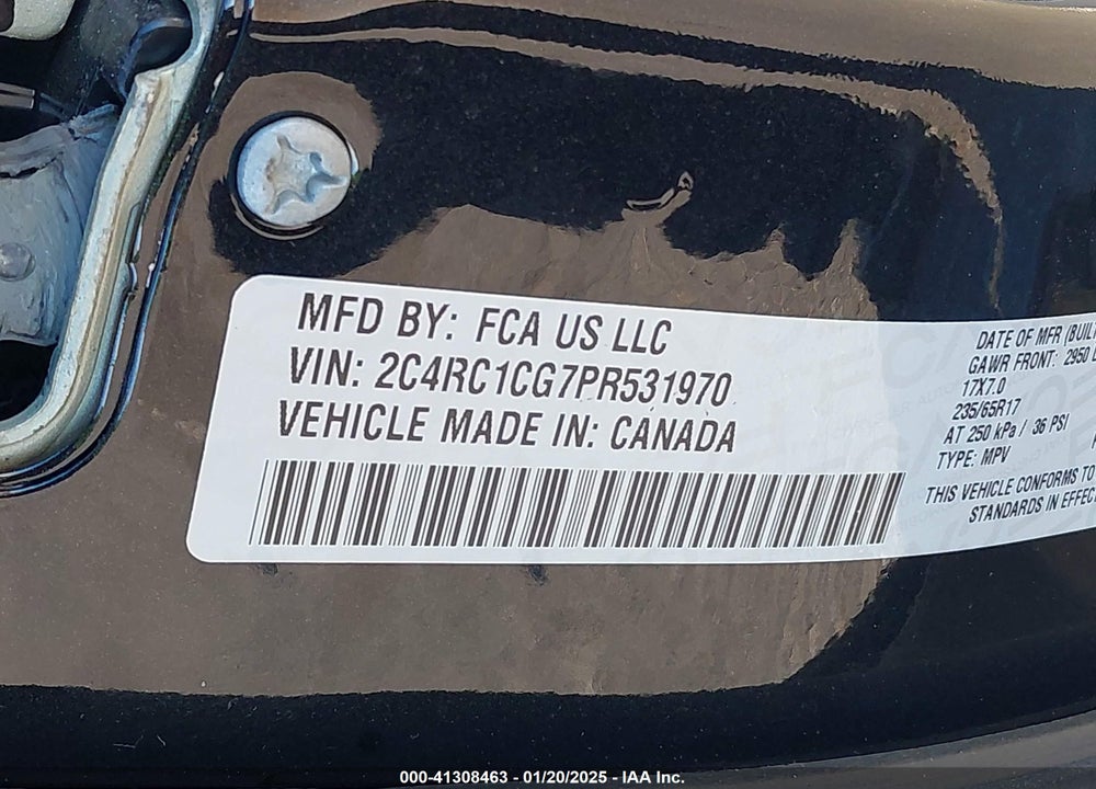2023 CHRYSLER VOYAGER LX VIN: 2C4RC1CG7PR531970