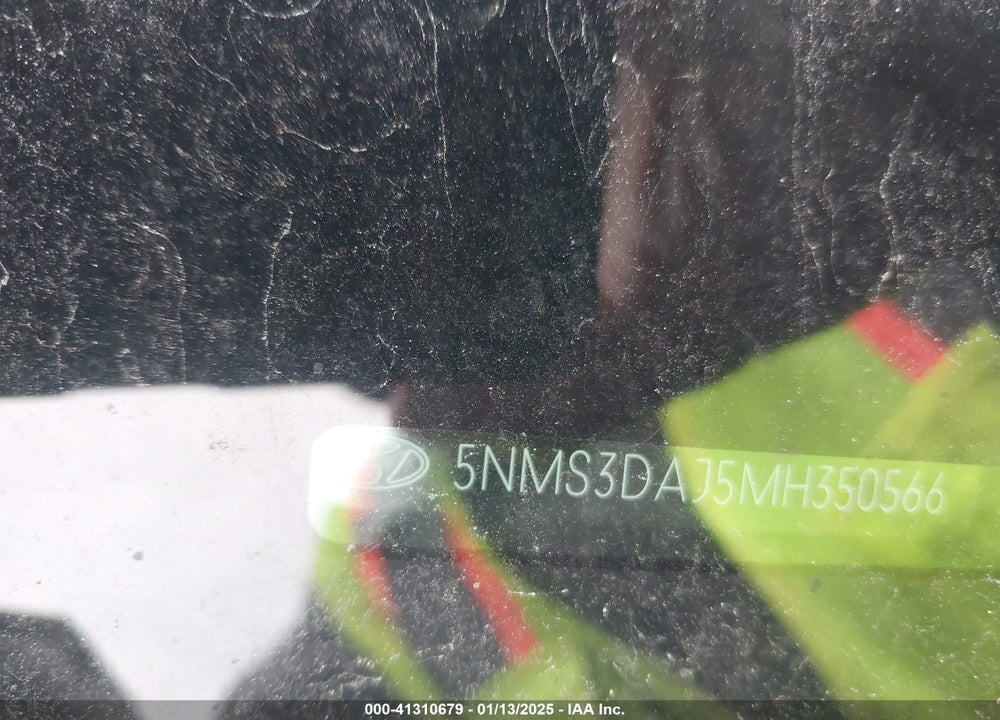 2021 HYUNDAI SANTA FE VIN: 5NMS3DAJ5MH350566
