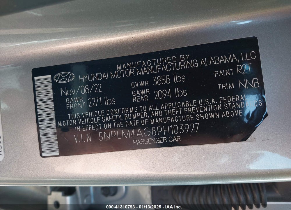 2023 HYUNDAI ELANTRA VIN: 5NPLM4AG8PH103927