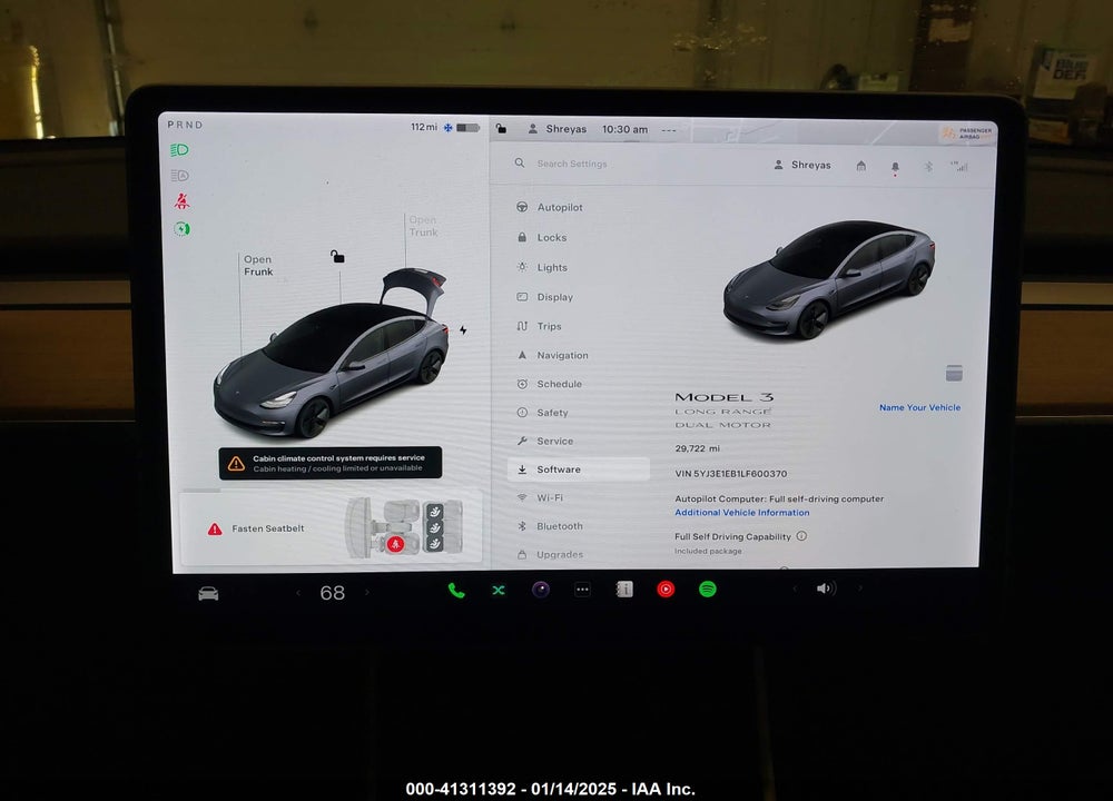 2020 TESLA MODEL 3 VIN: 5YJ3E1EB1LF600370