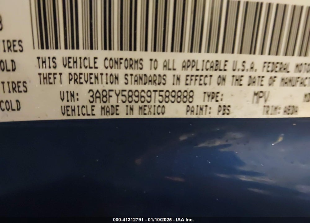 2009 CHRYSLER PT CRUISER VIN: 3A8FY58969T589888