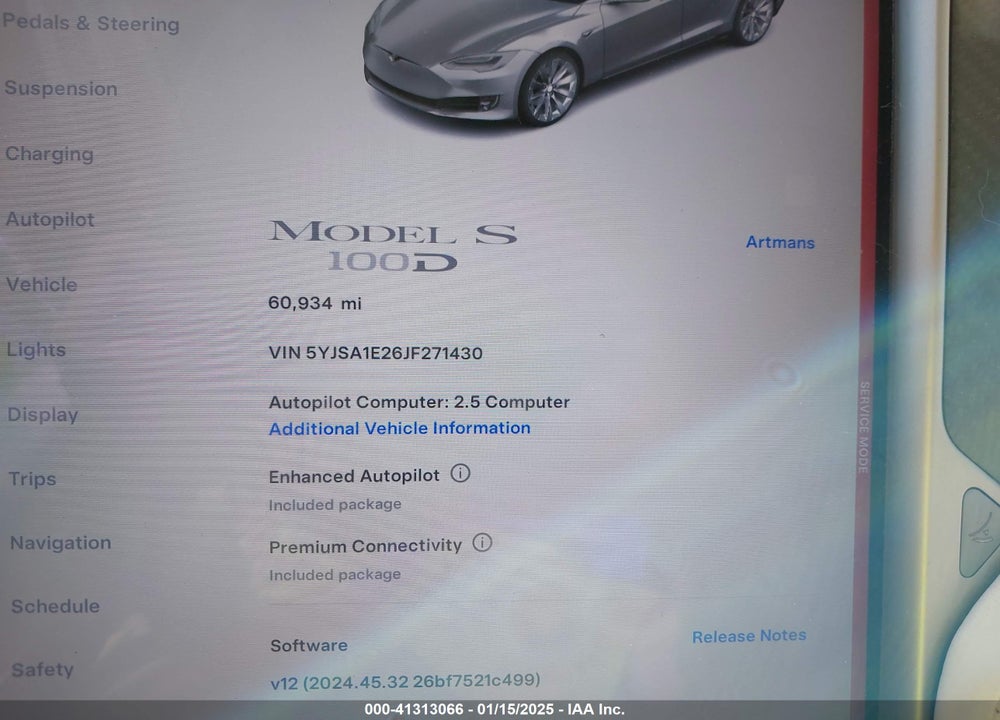 2018 TESLA MODEL S VIN: 5YJSA1E26JF271430