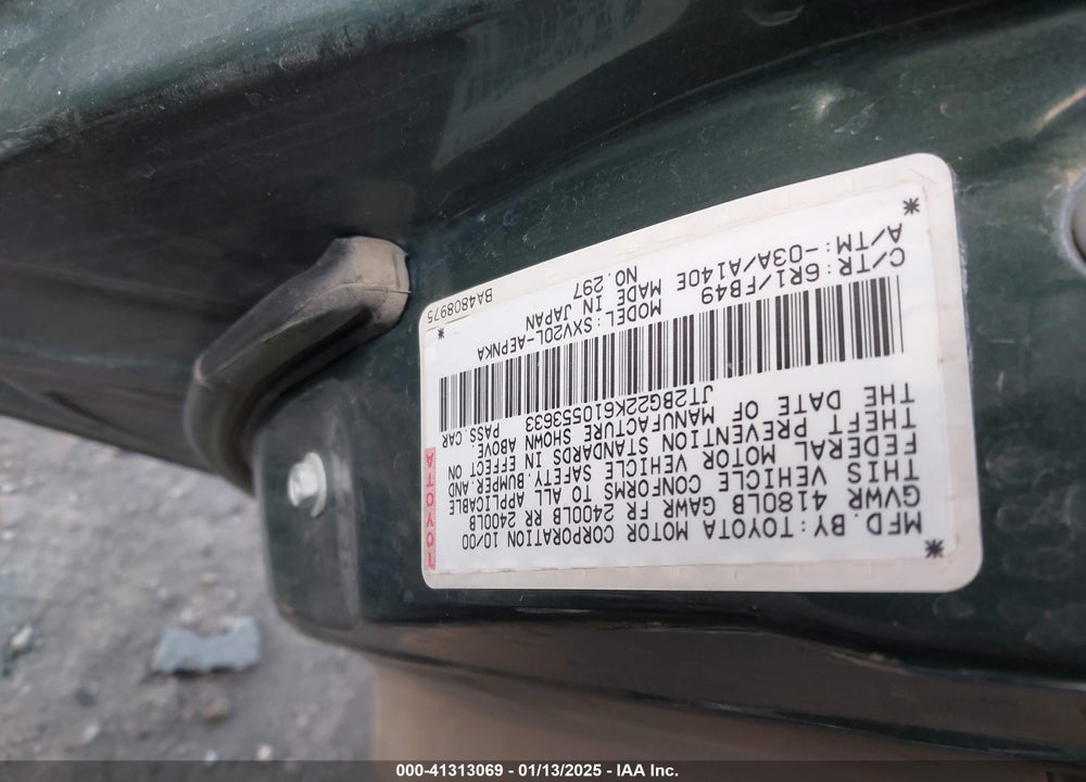 2001 TOYOTA CAMRY LE VIN: JT2BG22K610553633