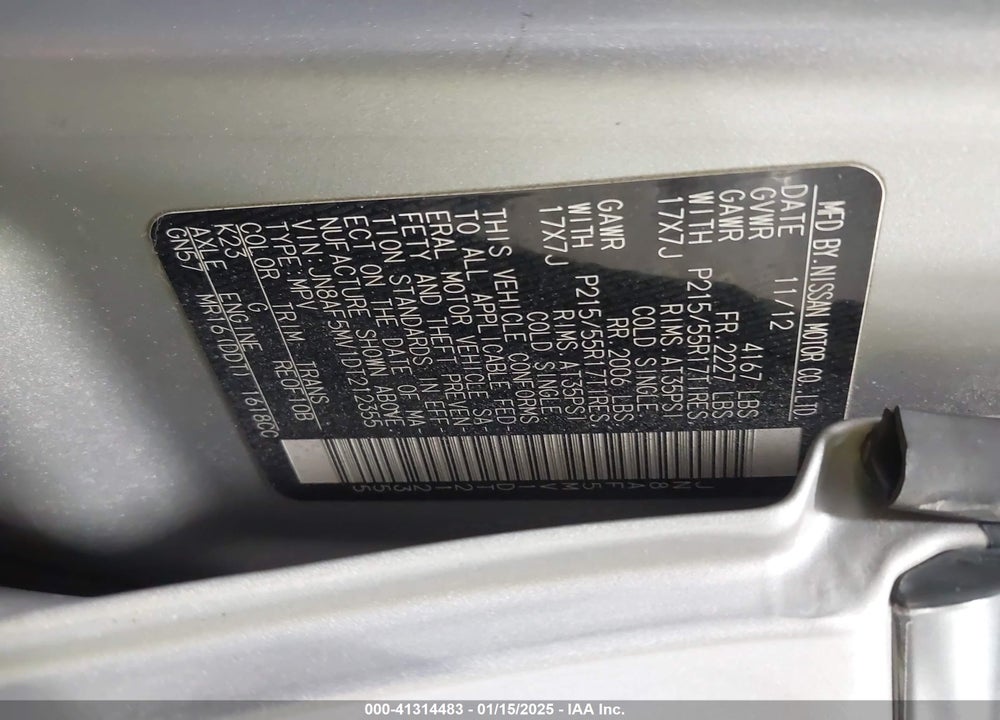 2013 NISSAN JUKE SL VIN: JN8AF5MV1DT212355