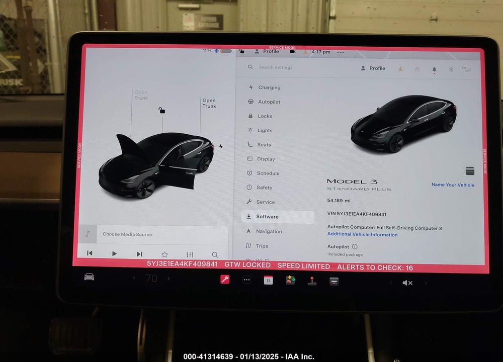 2019 TESLA MODEL 3 VIN: 5YJ3E1EA4KF409841