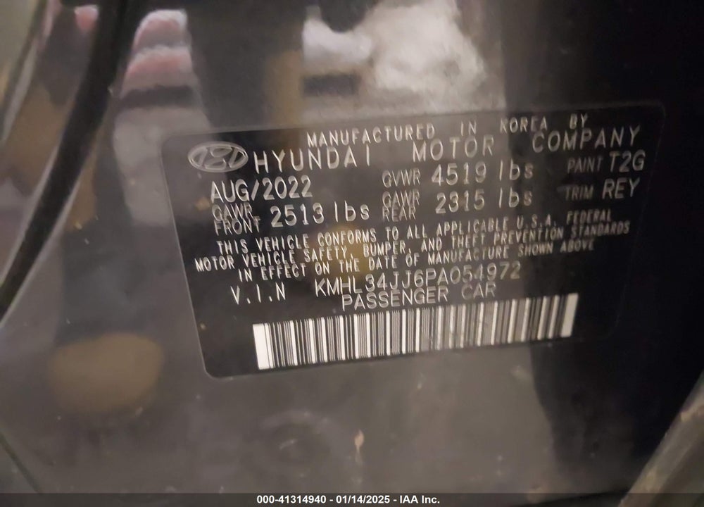 2023 HYUNDAI SONATA VIN: KMHL34JJ6PA054972