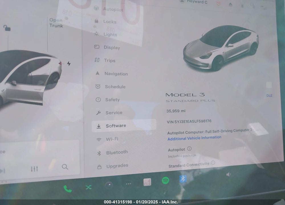 2020 TESLA MODEL 3 VIN: 5YJ3E1EA5LF598176