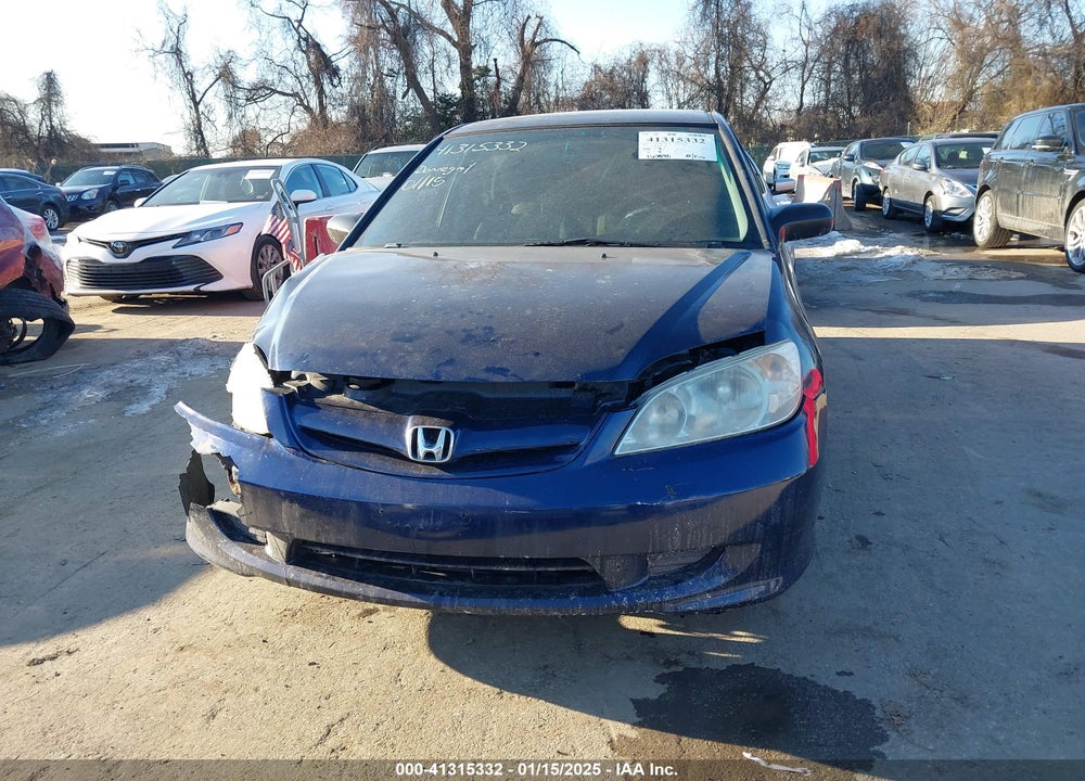 2005 HONDA CIVIC LX VIN: 2HGES16545H565123