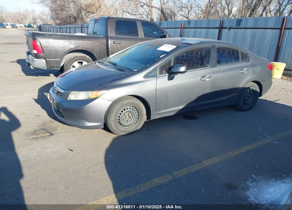 2012 HONDA CIVIC SDN LX VIN: 19XFB2F59CE312641