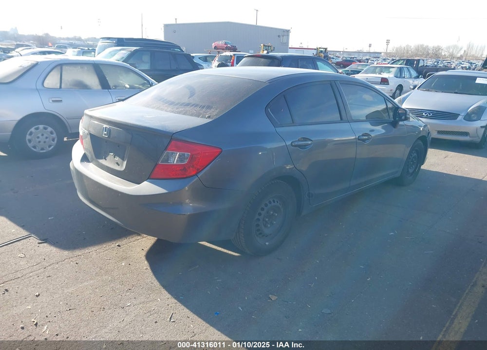 2012 HONDA CIVIC SDN LX VIN: 19XFB2F59CE312641