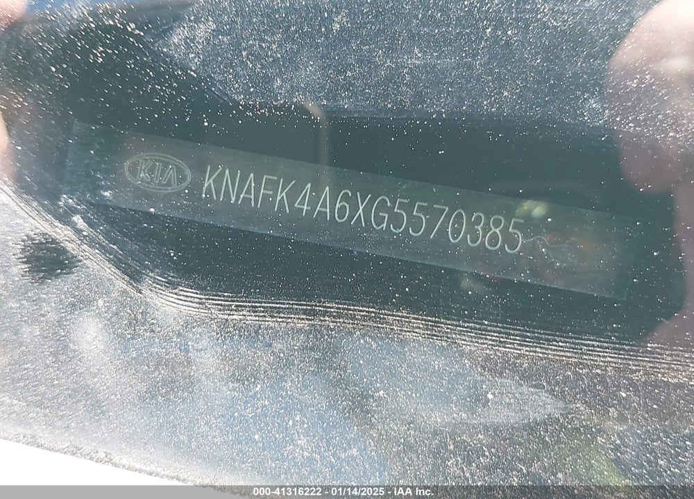 2016 KIA FORTE VIN: KNAFK4A6XG5570385