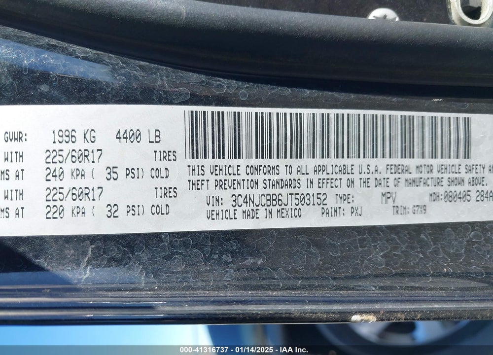 2018 JEEP COMPASS LATITUDE FWD VIN: 3C4NJCBB6JT503152