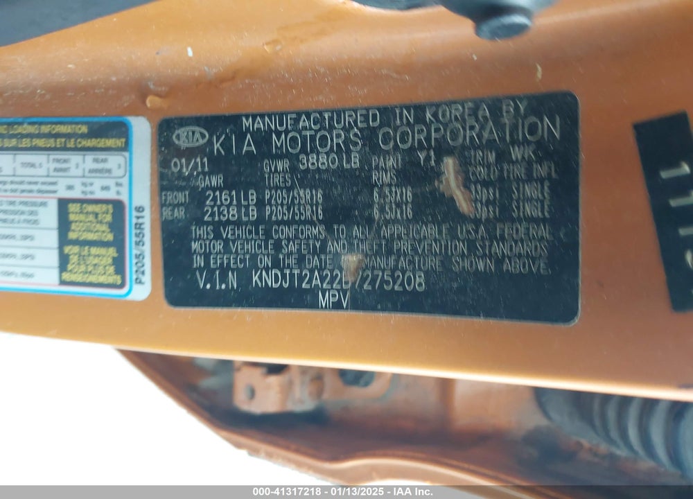 2011 KIA SOUL VIN: KNDJT2A22B7275208