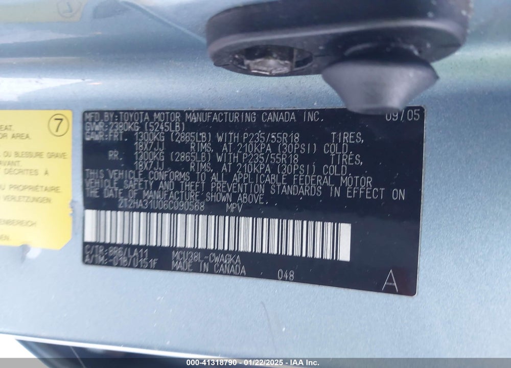 2006 LEXUS RX 330 VIN: 2T2HA31U06C090568