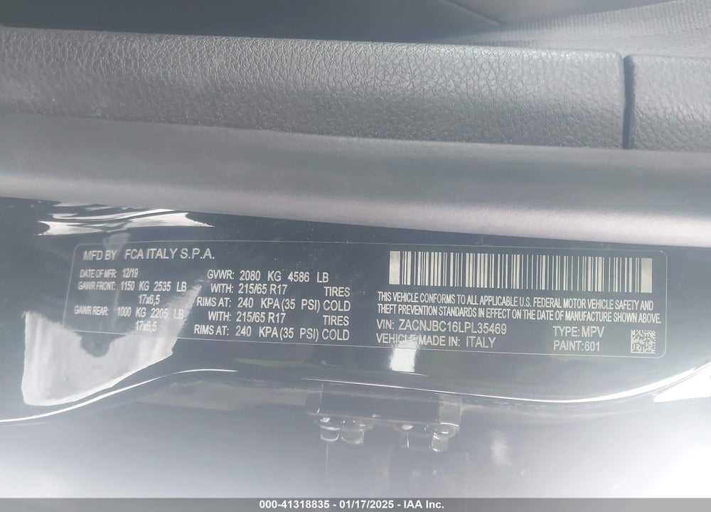 2020 TRAI JEEP RENEGADE LHAWK 4X4 VIN: ZACNJBC16LPL35469