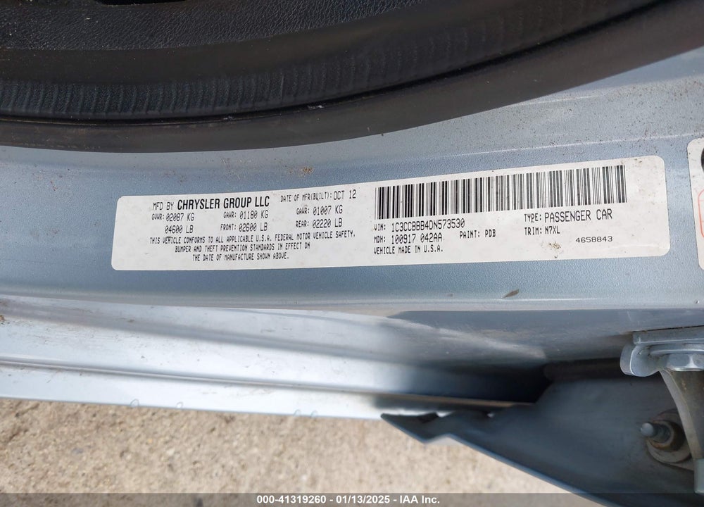 2013 CHRYSLER 200 VIN: 1C3CCBBB4DN573530