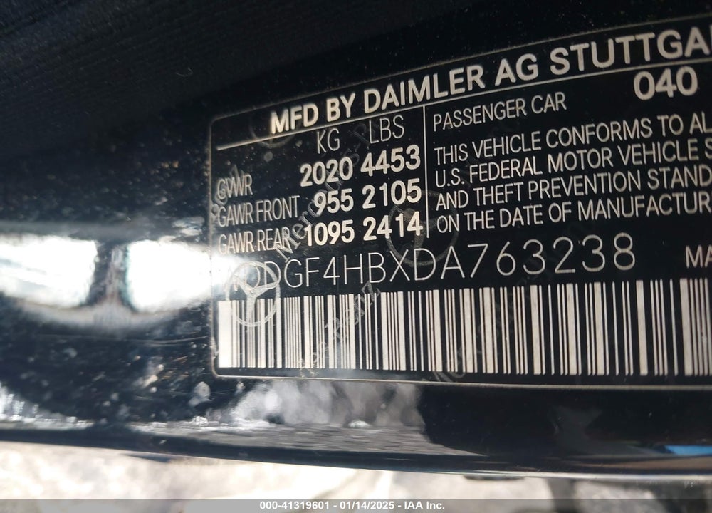 2013 MERCEDES-BENZ C 250 LUXURY/SPORT VIN: WDDGF4HBXDA763238