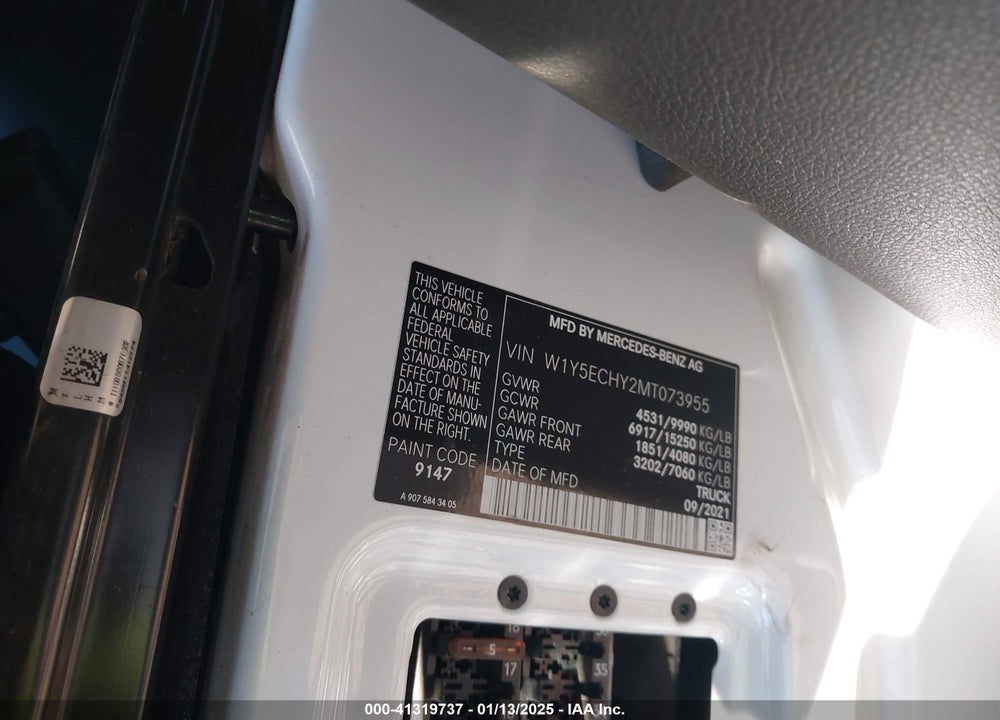 2021 MERCEDES-BENZ SPRINTER 3500 HIGH ROOF V6 VIN: W1Y5ECHY2MT073955