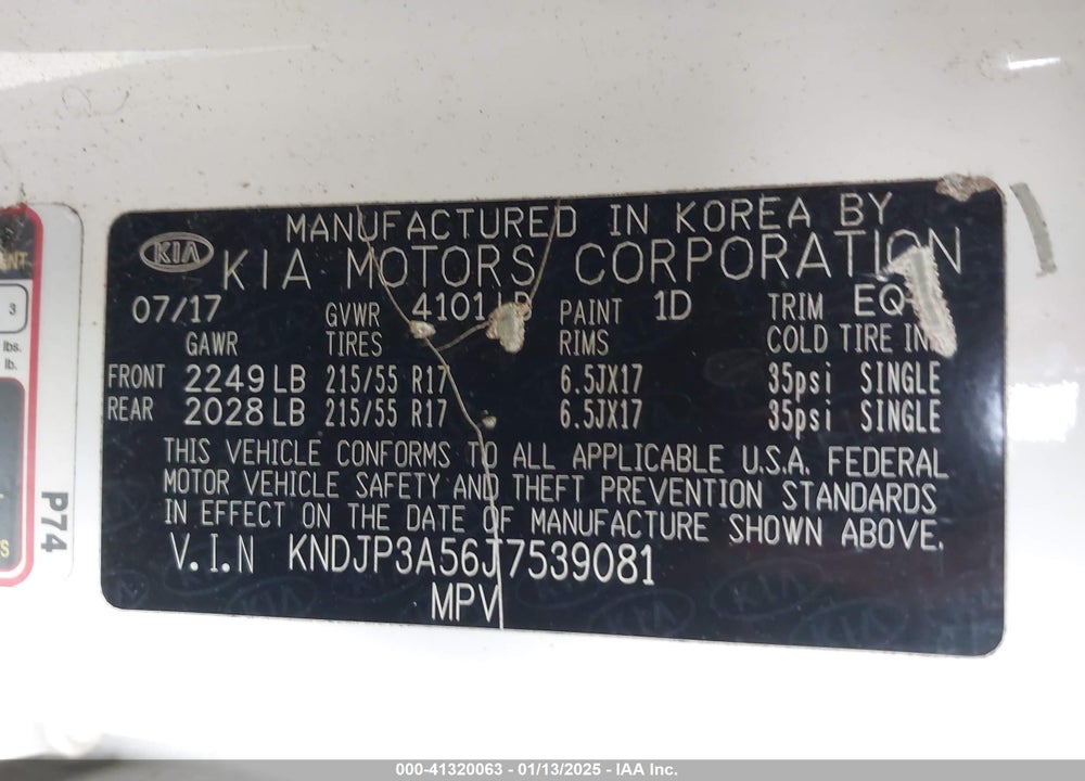 2018 KIA SOUL VIN: KNDJP3A56J7539081