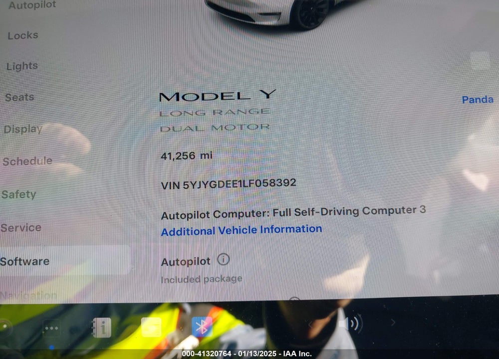 2020 TESLA MODEL Y LONG RANGE DUAL MOTOR ALL-WHEEL DRIVE VIN: 5YJYGDEE1LF058392