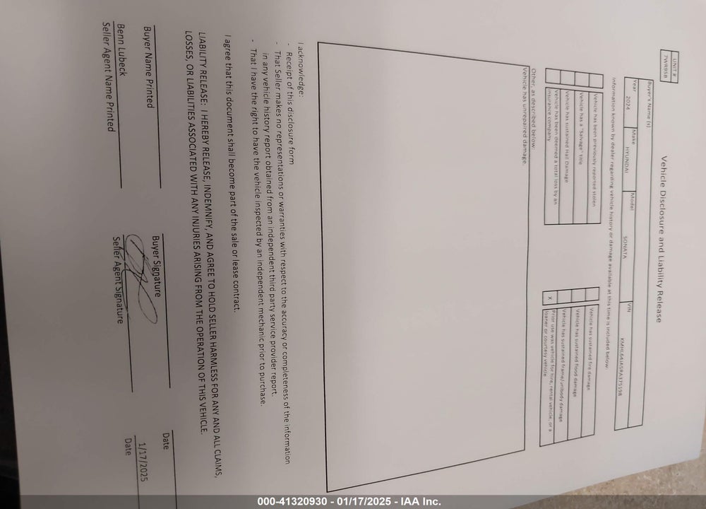2024 HYUNDAI SONATA SEL VIN: KMHL64JA5RA375198