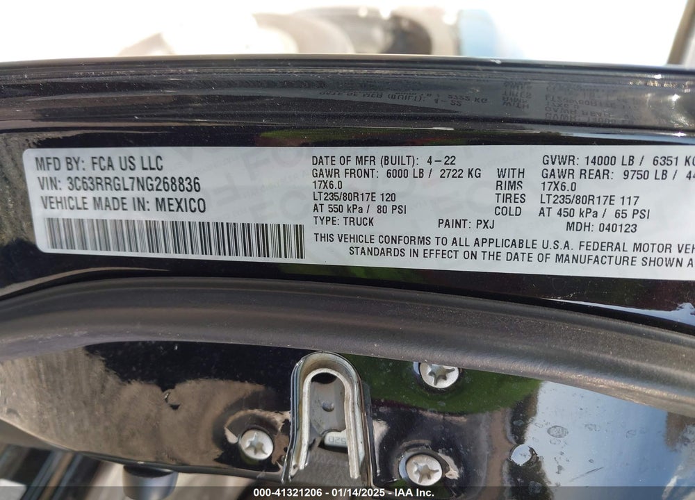 2022 RAM 3500 VIN: 3C63RRGL7NG268836