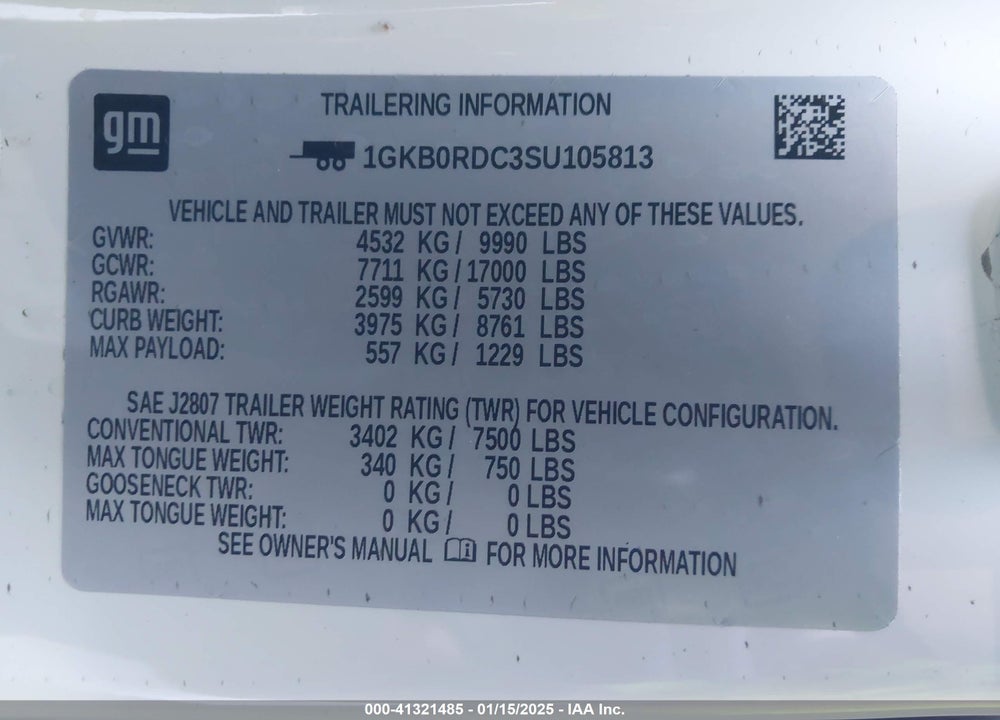 2025 HUMMER GMC  EV SUV 3X VIN: 1GKB0RDC3SU105813