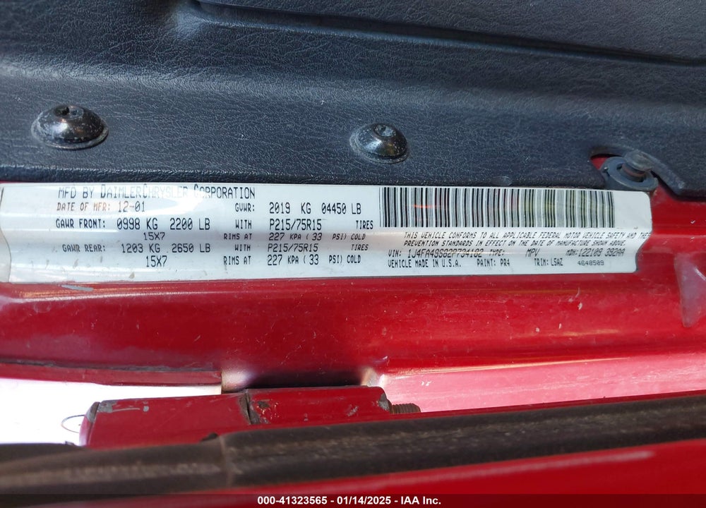 2002 JEEP WRANGLER SPORT VIN: 1J4FA49S82P734182
