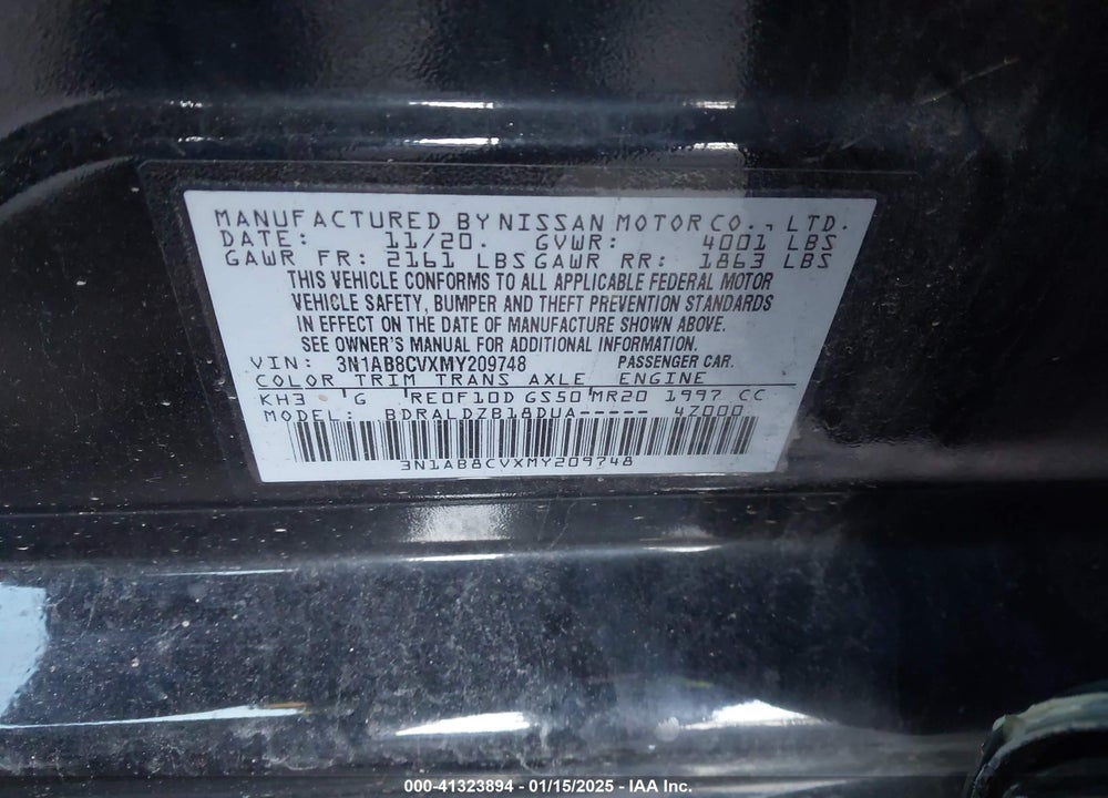 2021 NISSAN SENTRA SV XTRONIC CVT VIN: 3N1AB8CVXMY209748