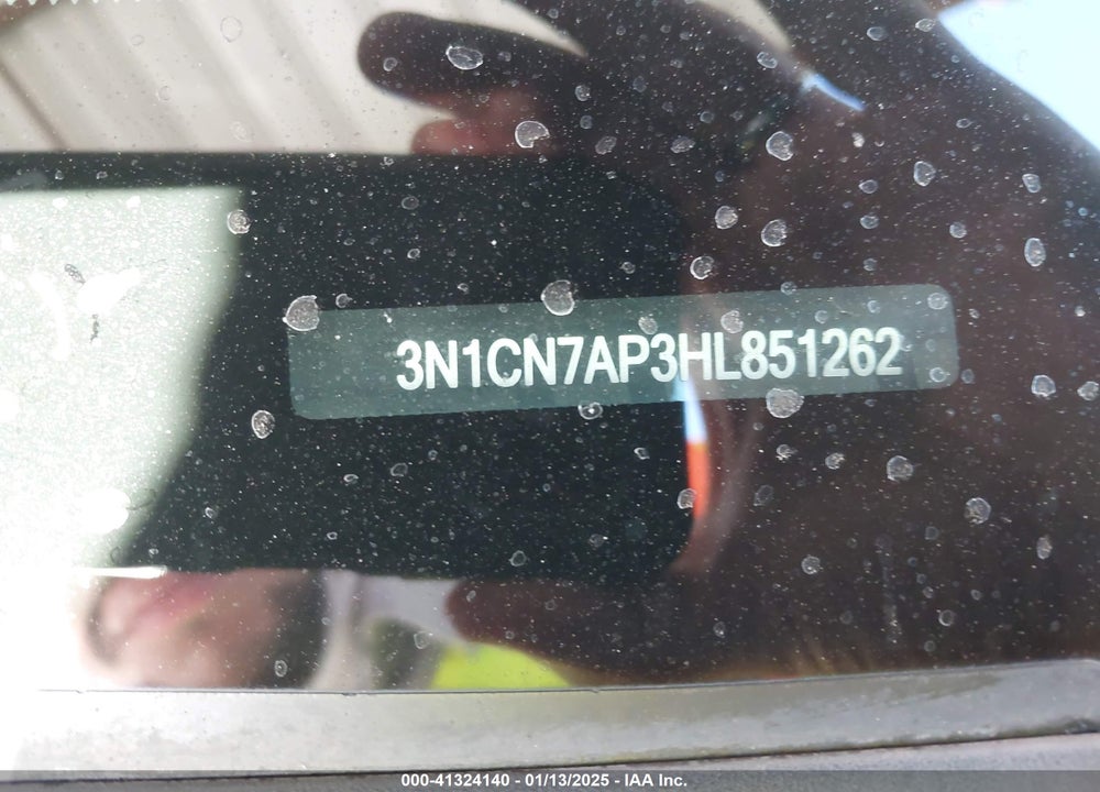2017 NISSAN VERSA VIN: 3N1CN7AP3HL851262
