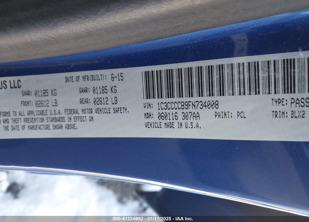 2015 CHRYSLER 200 VIN: 1C3CCCCB9FN734008