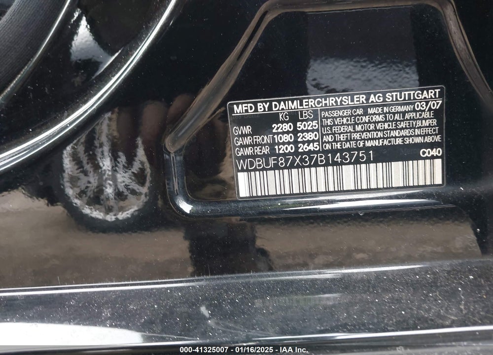 2007 MERCEDES-BENZ E 350 4MATIC VIN: WDBUF87X37B143751