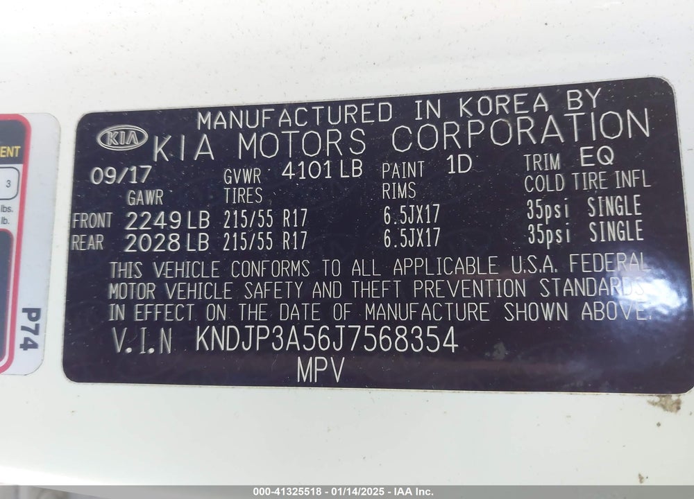 2018 KIA SOUL VIN: KNDJP3A56J7568354
